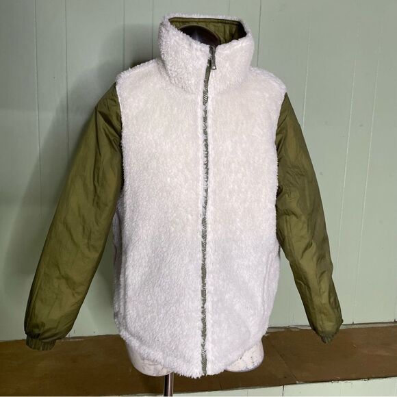 Madewell Jacket Women's XS Green Moss Reversible‎ Sherpa Puffer Coat Quilted NEW - Picture 5 of 10